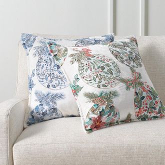 Frontgate Beaded Ornaments Pillow Cover - Indigo - Frontgate