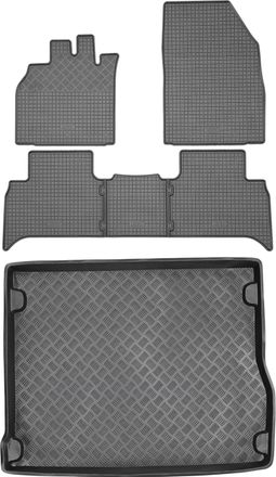 OEM Juego De Alfombrillas De Goma Para Coche Y Alfombrilla Para Maletero Para Renault Scenic Iii Minivan (2009-2016)