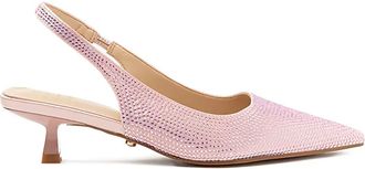 Twentyfourhaitch 50 mm Arbin verfraaide slingback pumps - Roze