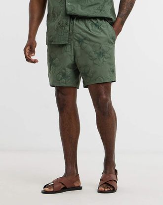 Jacamo Embroidered Co Ord Swim Shorts