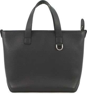 Fendi Black Leather Handbag Tote Bag (Pre-Owned)