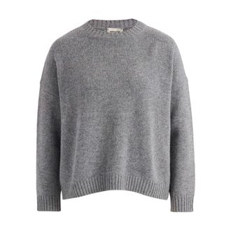 Max Mara Truien & Vesten, Dames, Grijs, S, Wol, Oversized Wool Jumper