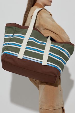 Dsquared2 Striped Pattern Shopper Bag, Womens, Green