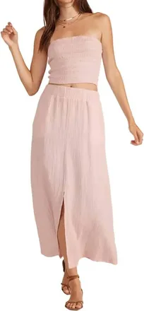 bobi Split Front Maxi Skirt In Angel Wing