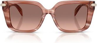 Michael Kors 52mm Santo Domingo Embellished Gradient Square Sunglasses in Pink Horn /Brown Pink at Nordstrom