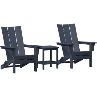 vidaXL Muebles De Lounge Para Jard&iacute;n 3 Pcs Azul Marino 38 X 38 X 46cm Vidaxl