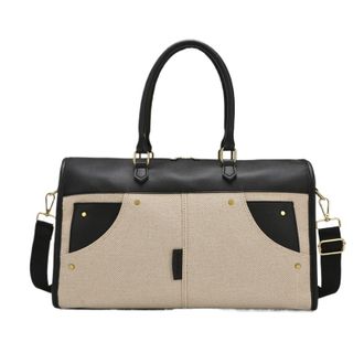 Generic Compatible For Women Travel Duffel Bag Business Handbag Dry Wet Seperate Vintage Luggage Crossbody Pack Large Capacity(Black)