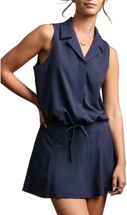 Rhone Mirage Sleeveless Performance Button-Up Shirt in Navy Blue at Nordstrom, Size Xx-Large