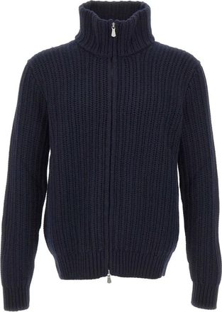 Gran Sasso Volledige ritssluiting Cardigan - Heren - Vesten - Blauw - XL - Wol - Truien & Vesten