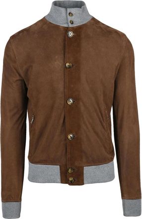 Volfagli Brown Barbera Unlined Suede Leather Jacket