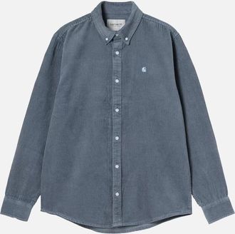 Carhartt Work in Progress Mens Carhartt WIP L/S Madison Cord Shirt Angelite/Angelite - Navy - Size: 35/34/40/Regular