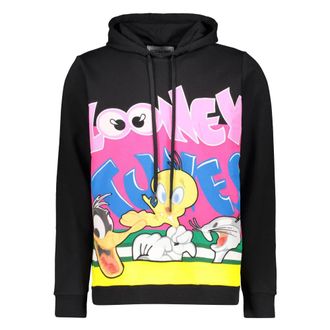 Iceberg Hoodies, male, Black, Size: 2XL Embroidered Hooded Sweatshirt