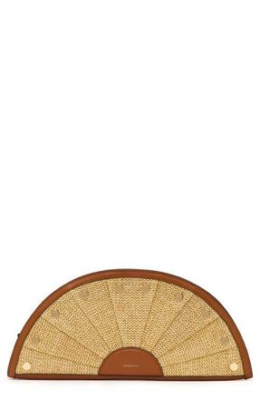 Hammitt Shelley Clutch in Cocoa Raffia/Gold at Nordstrom