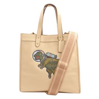 Coach Beige Leather Tote Bag (Pre-Owned)