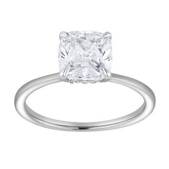 LuvMyJewelry Catherine 14K Gold 2.1 Ct Cushion Lab Grown Diamond Engagement Ring in 14K White Gold at Nordstrom, Size 7