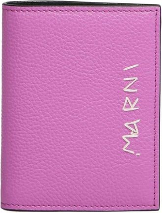 Marni logo-embroidered billfold wallet - unisex - Calf Leather - One Size - Pink
