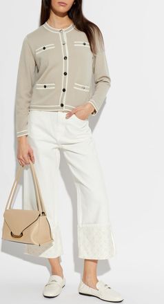 Tory Burch Jeans With Rolled-up Legs, Womens, White