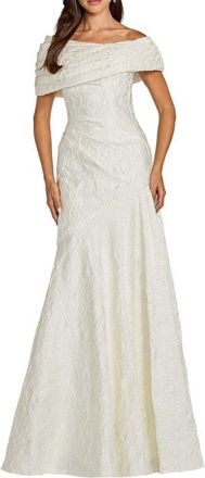 Tadashi Shoji Off the Shoulder Mermaid Gown in White at Nordstrom, Size 16