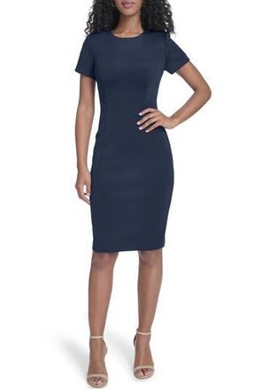 Calvin Klein Short Sleeve Sheath Dress in Indigo at Nordstrom Rack, Size 14