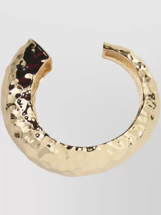 Self Portrait asymmetrical hammered metal open cuff bracelet