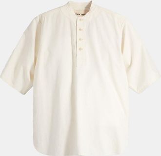 Levi's Mens Levis Button Placket Henley Collar Collared Neck Shirt in Chambray Wht R - White - Size X-Small