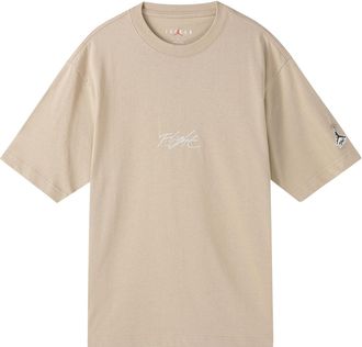 Nike Mens Jordan Flight Essentials Embroidered Logo Sports Round Neck Short Sleeve Apricot Color T-Shirt DA9890-245
