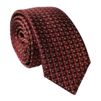 Dolce & Gabbana Ties, male, Red, Size: ONE SIZE Geometric Silk Necktie