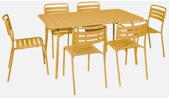 Sweeek Mesa De Jard&iacute;n Plegable De Metal Con 6 Sillas