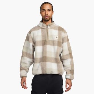 Nike Mens Club Seasonal Winterized All Over Print Half-Zip - - Sail / Khaki Size XXL