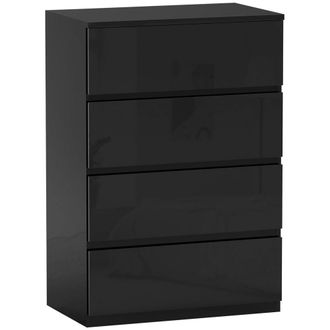 HOMCOM C&oacute;moda con cajones 55x34x80 cm negro