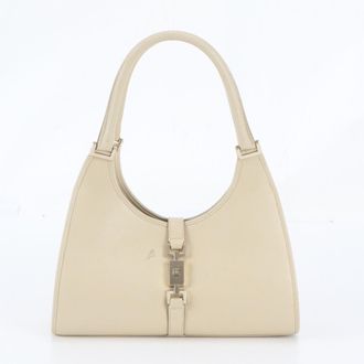Gucci Beige Leather Shoulder Bag Tote Bag (Pre-Owned)