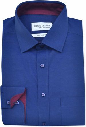 Double TWO Cotton Long Sleeve Shirt for Mens Navy 23