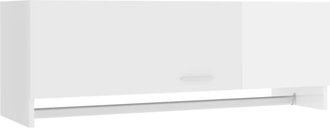 vidaXL Armario de madera contrachapada blanco brillante 100x32,5x35 cm Vidaxl