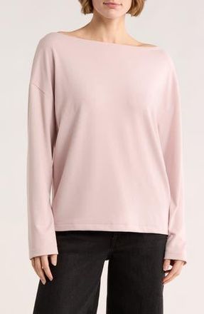 AllSaints Rita Boat Neck Long Sleeve Top in Mauve Chalk Pink at Nordstrom Rack, Size X-Small