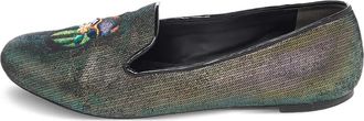 Tory Burch pre-owned embroidered loafers - Black
