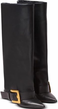 Balmain Anthem Calfskin Leather Boots in Black at Nordstrom, Size 39 Eu