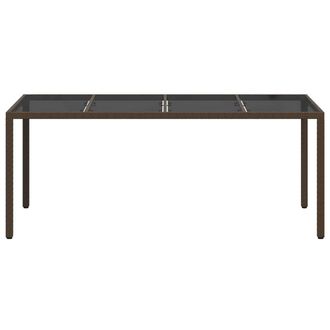 Berkfield Home Spacious Garden Dining Table Brown 190x90x75 cm Poly Rattan | Size: 190 x 90 x 75 cm