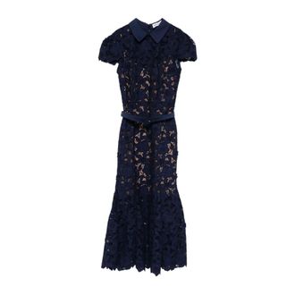 Self Portrait Dames, Jurken, Blauw, Maat: XS Zijde