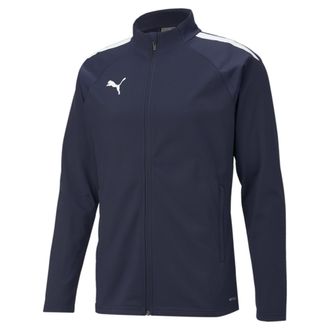 Puma Trainingsjacke PUMA TEAMLIGA TRAINING JACKET, Herren, Gr. XXL, blau (peacoat, puma wei&szlig;), Trikot, Obermaterial: 100% Polyester, unifarben, regular fit
