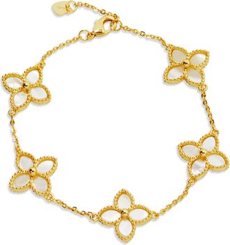 Savvy Cie Jewels 18K Gold Vermeil Flower Bracelet
