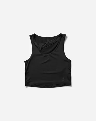 On Women s Studio Cut-Out Crop Top Black