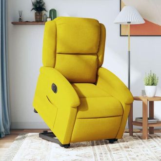 vidaXL Vidaxl - Sill&oacute;n El&eacute;ctrico Reclinable Elevable De Terciopelo Amarillo