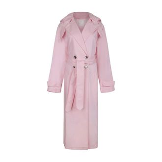 Givenchy Trench Coats, female, Pink, Size: 2XS Hoody Trench