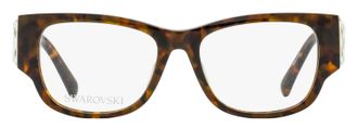 Swarovski SK5473 Baguette Crystal-Accented Eyeglasses - Brown