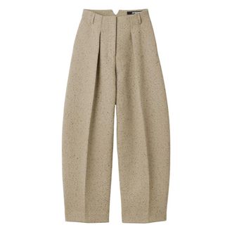 Jacquemus Broeken, Dames, Beige, XS, Katoen, De Ovalo broek