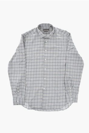 Corneliani Slim-Fit Cotton Flannel Checked Shirt size 42