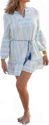 Debbie Katz Irie Striped Dress In Blue