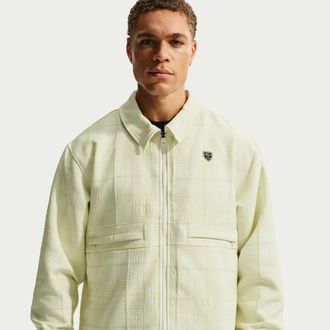 Nike Mens Tartan Loose Golf Jacket in White | II0778-133