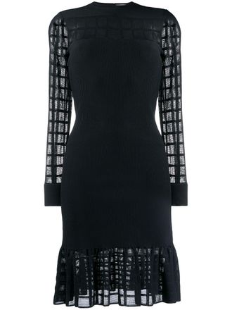 Alexander McQueen Ottoman knit mini dress - women - Silk/Polyamide/Polyester/Spandex/Elastane/Spandex/Elastane/Viscose - S - Black