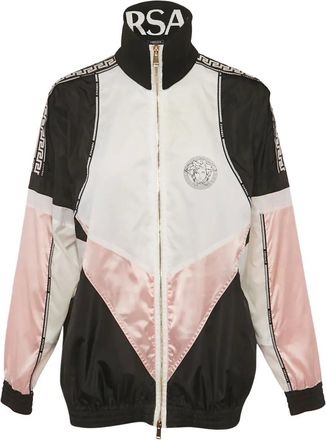 Versace Bomber con inserti e logo - Bianco